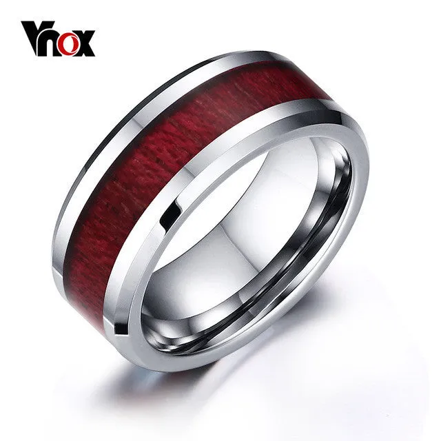 Tungsten Carbide Retro Wood Grain Ring