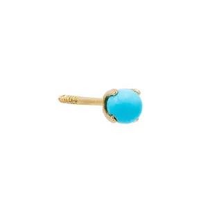 Turquoise Pearl Stud Earring 14K