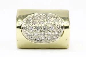 Unique 14K Yellow Gold Diamond Dome Ring Size 7.25