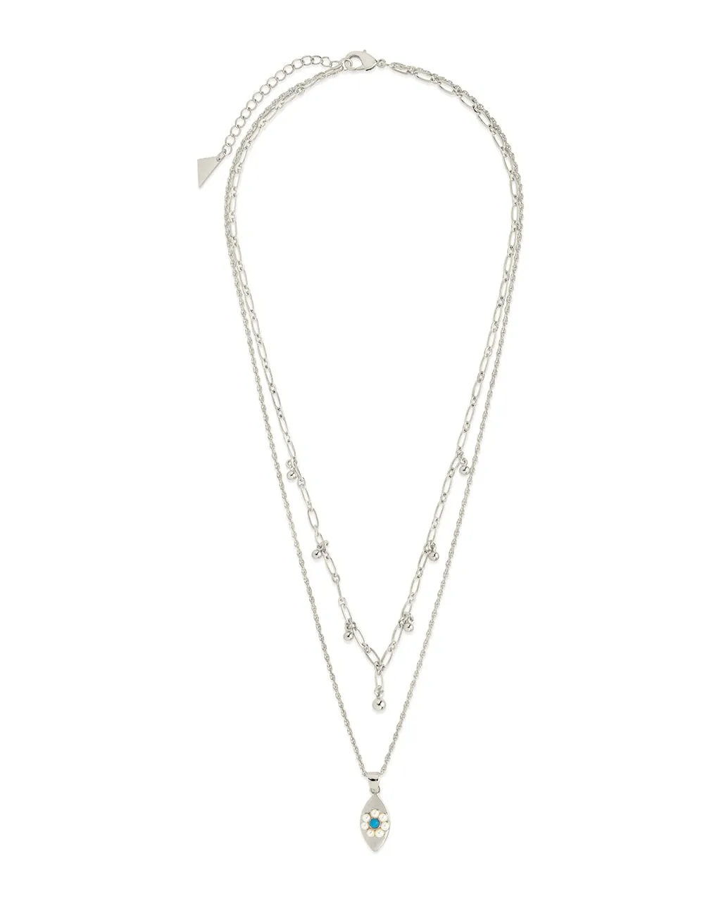 Varuna Turquoise Evil Eye Charm & Chain Layered Necklace