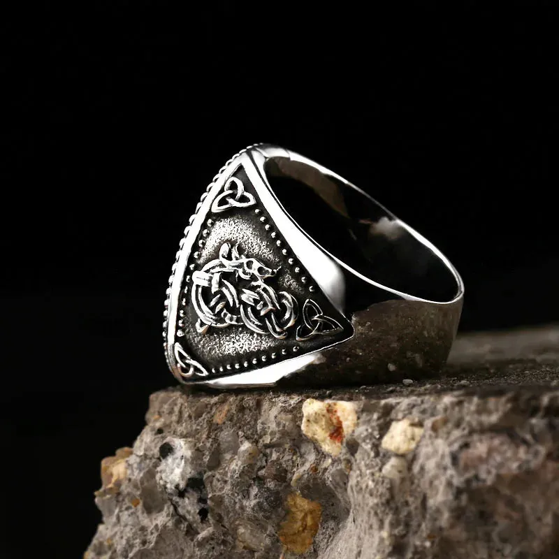 Vintage Fashion Viking Warrior Retro Wolf Totem Rings
