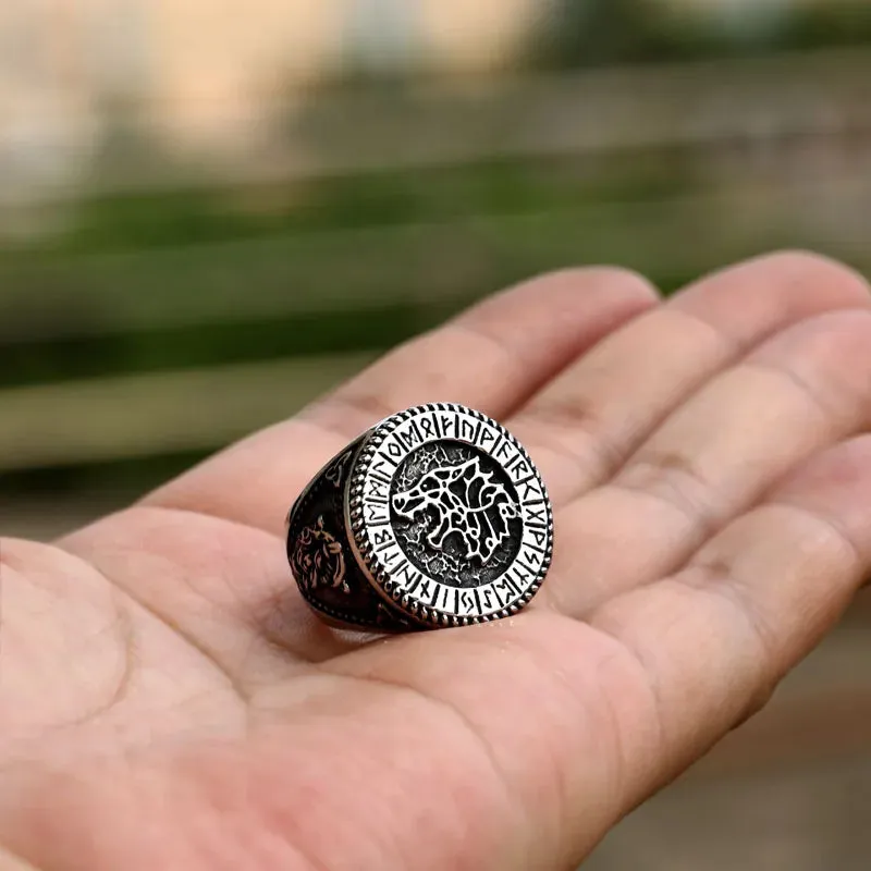 Vintage Fashion Viking Warrior Retro Wolf Totem Rings