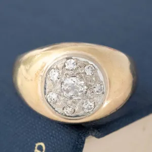 Vintage Old Mine Cut Diamond Cluster Ring