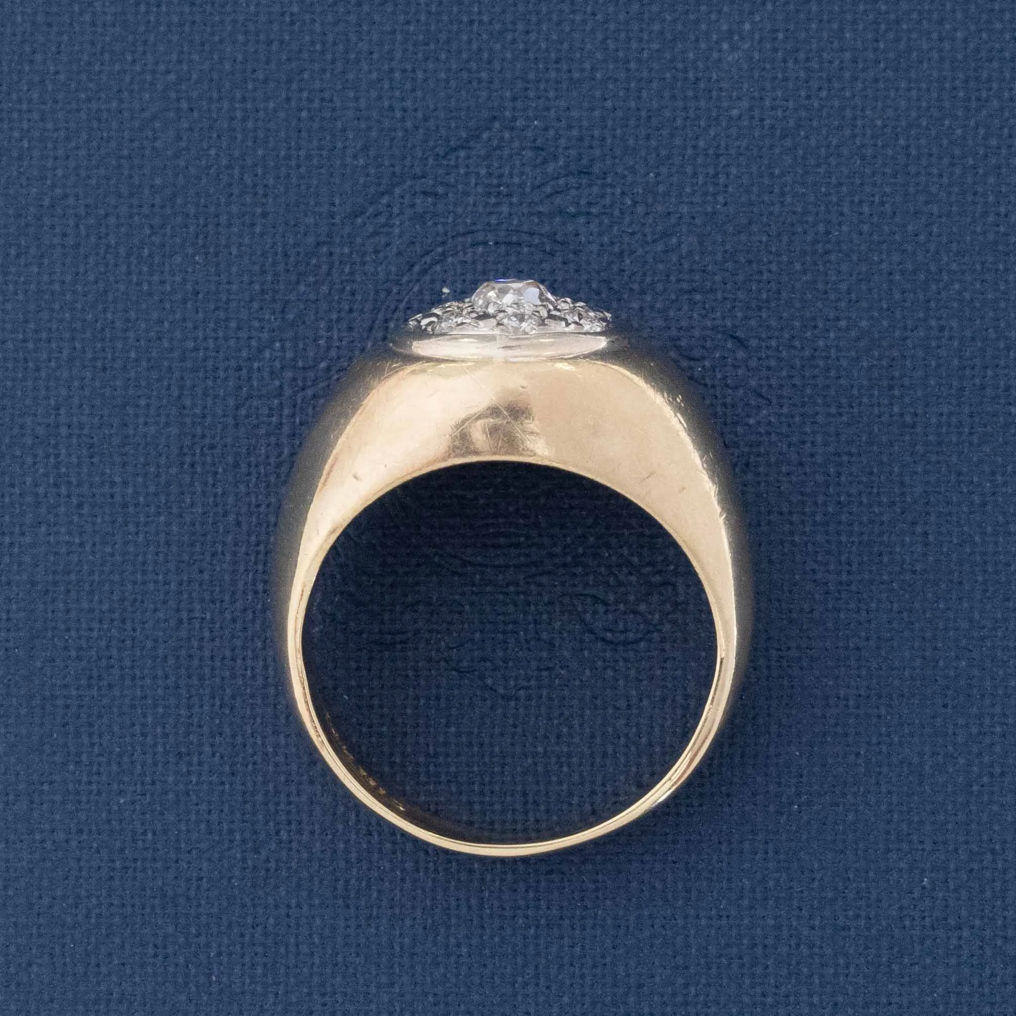 Vintage Old Mine Cut Diamond Cluster Ring