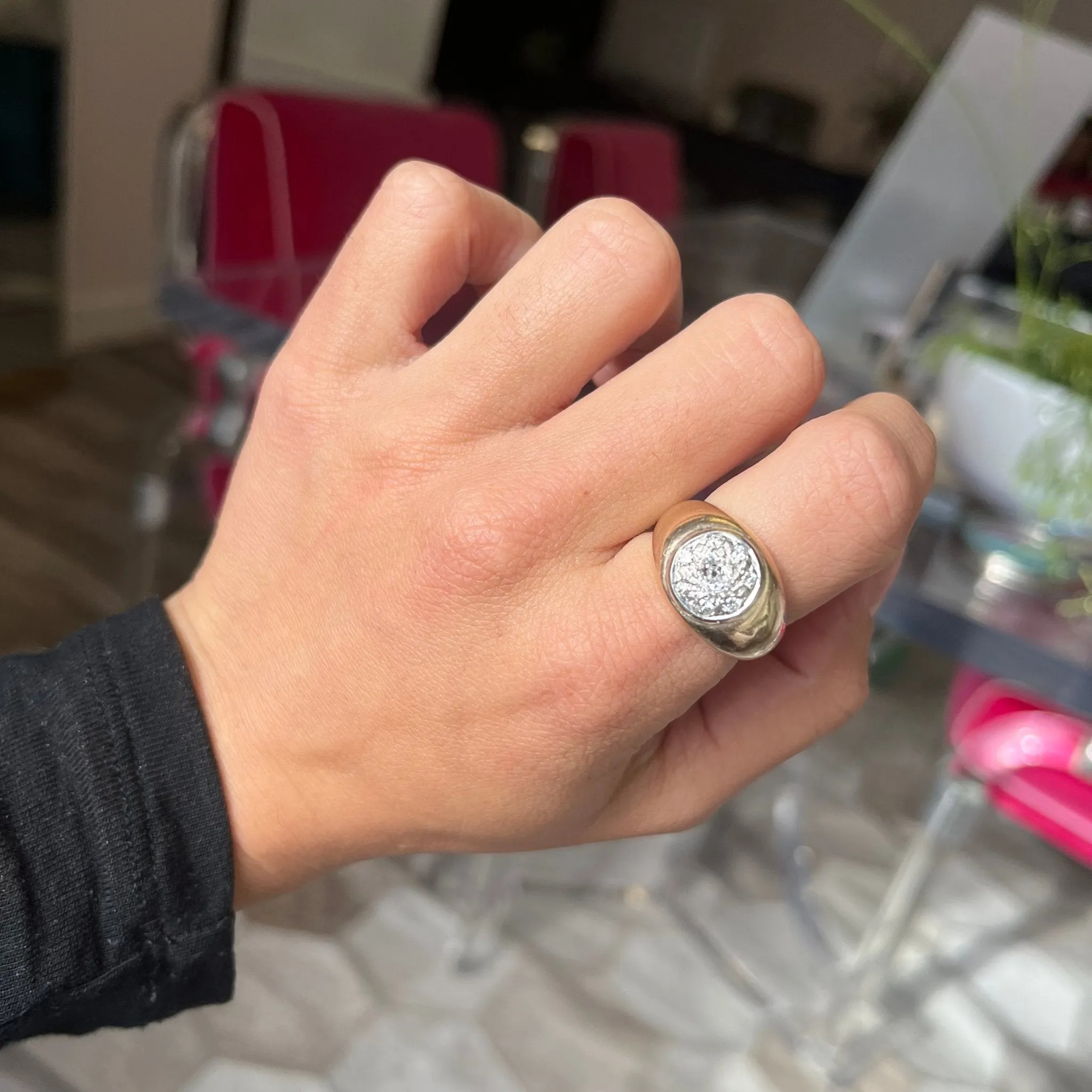 Vintage Old Mine Cut Diamond Cluster Ring