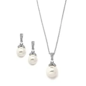 Vintage Pearl Drop Necklace Set