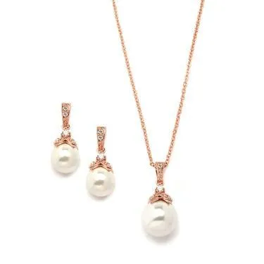 Vintage Pearl Drop Necklace Set