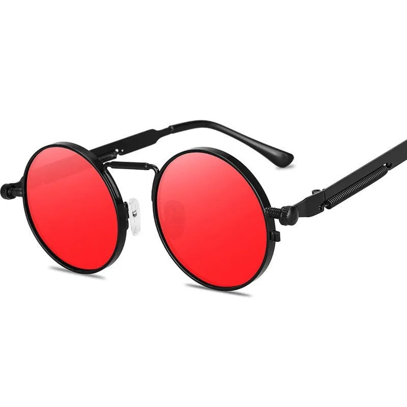 Vintage Punk Style  Retro Round Metal Frame UV400 Sunglasses