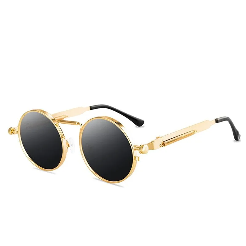 Vintage Punk Style  Retro Round Metal Frame UV400 Sunglasses