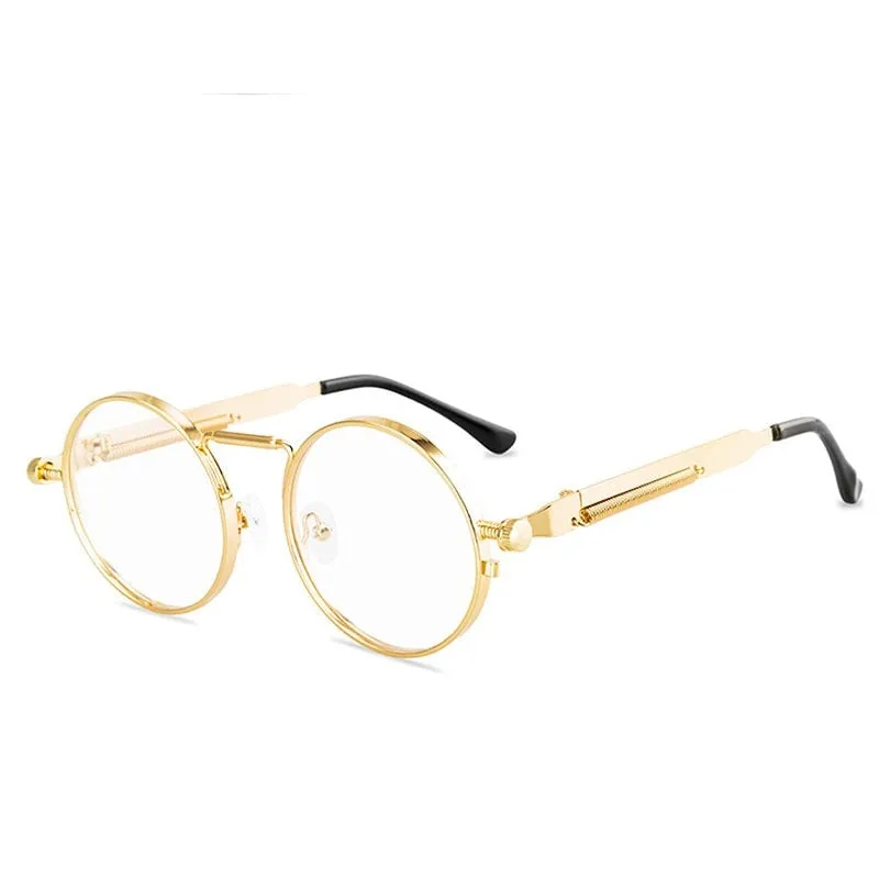 Vintage Punk Style  Retro Round Metal Frame UV400 Sunglasses