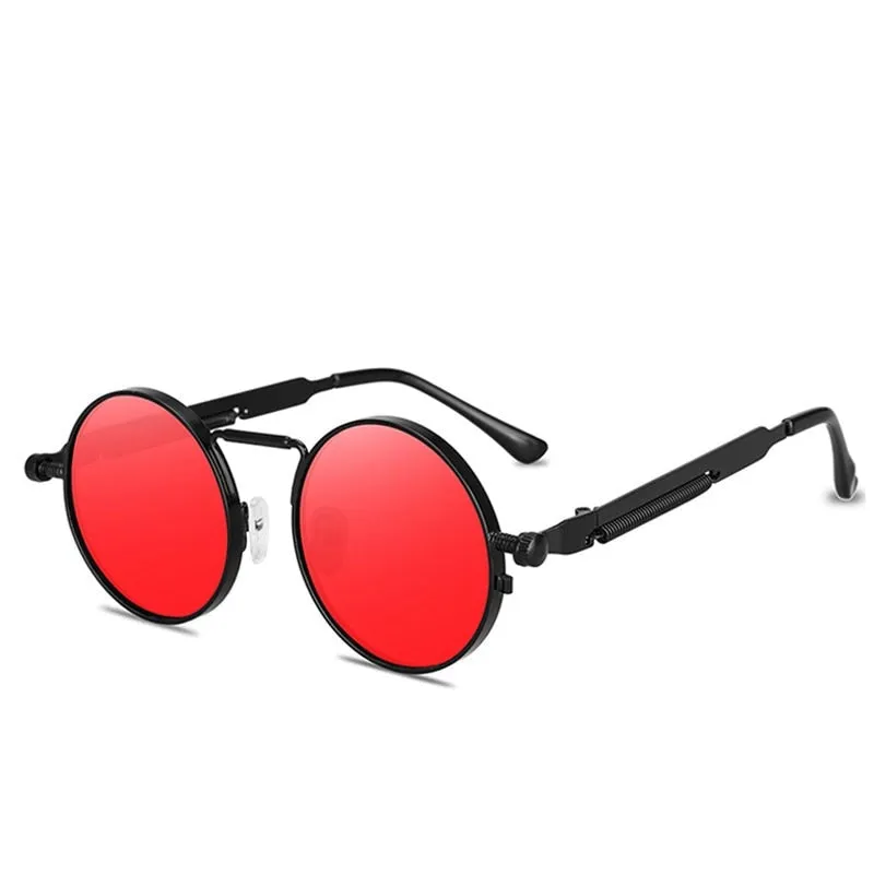 Vintage Punk Style  Retro Round Metal Frame UV400 Sunglasses