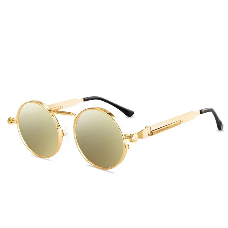 Vintage Punk Style  Retro Round Metal Frame UV400 Sunglasses