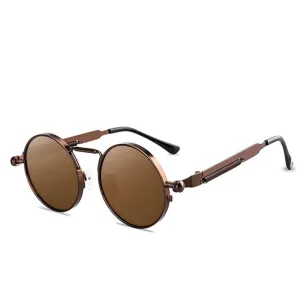 Vintage Punk Style  Retro Round Metal Frame UV400 Sunglasses
