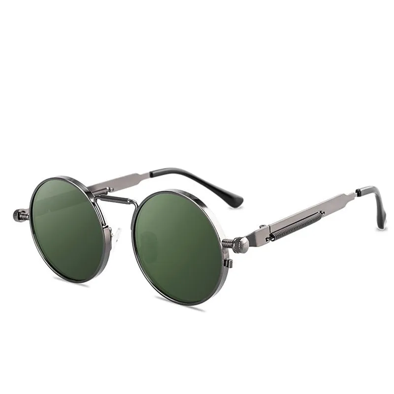 Vintage Punk Style  Retro Round Metal Frame UV400 Sunglasses