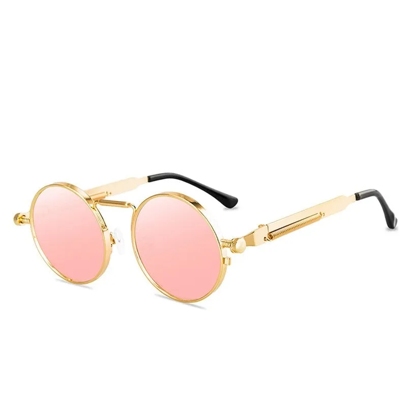 Vintage Punk Style  Retro Round Metal Frame UV400 Sunglasses