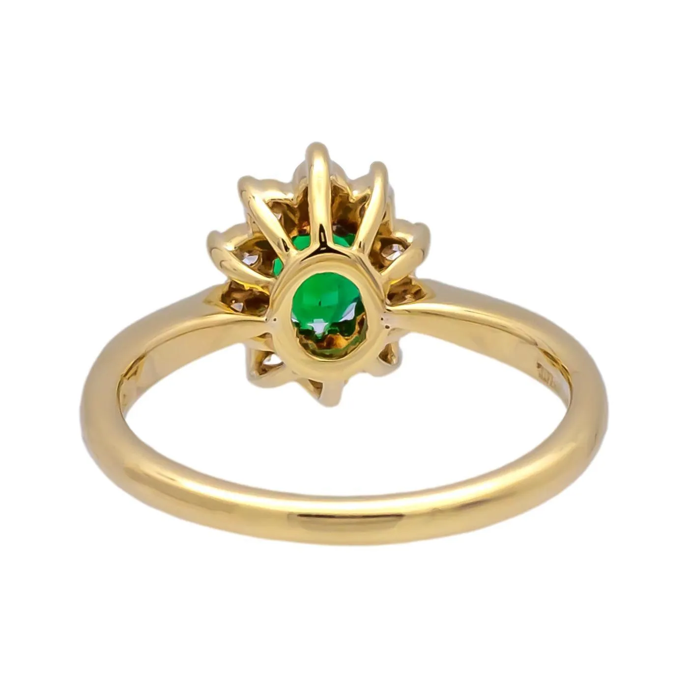 Vintage Tiffany & Co. Emerald and Diamond Cluster Ring 1980's