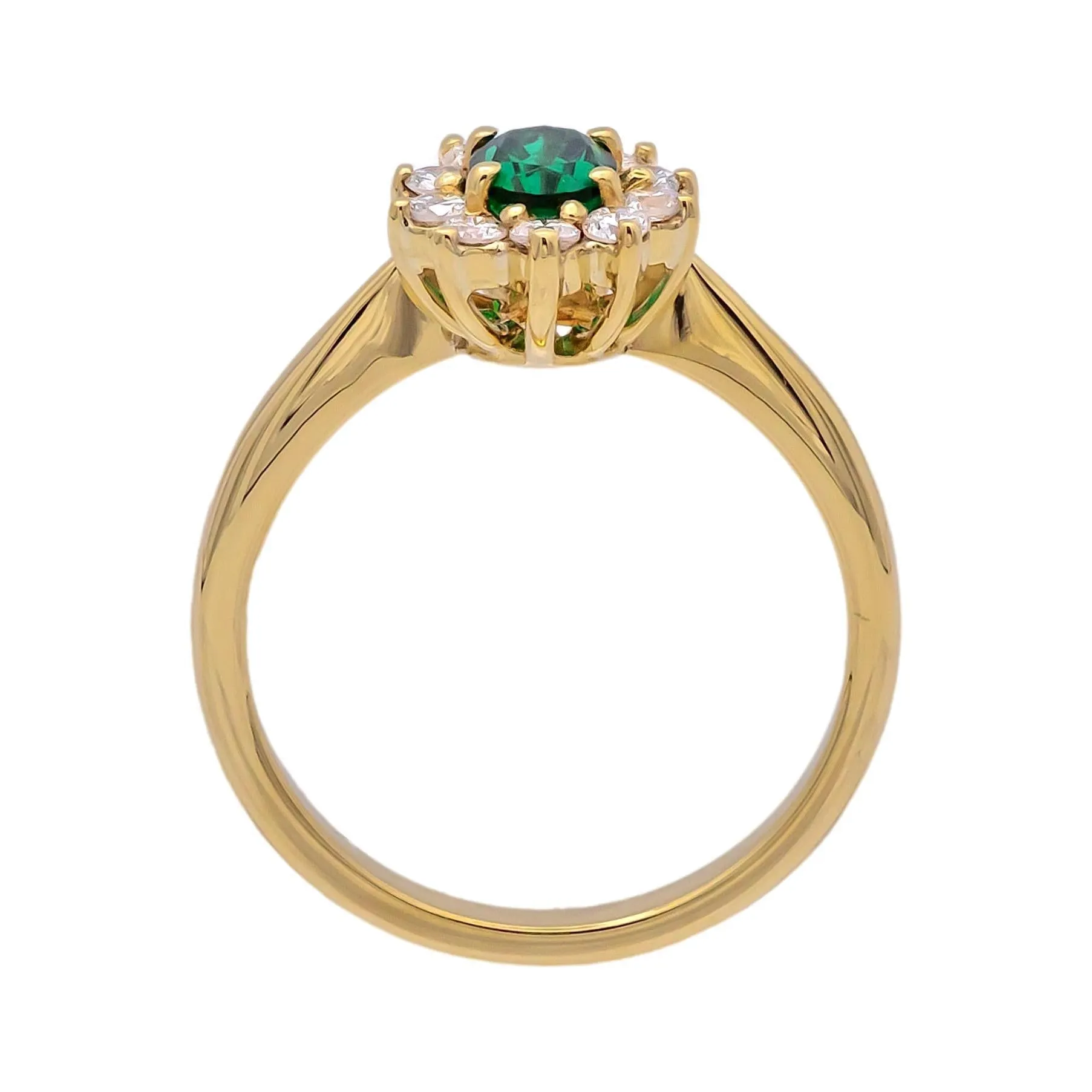 Vintage Tiffany & Co. Emerald and Diamond Cluster Ring 1980's