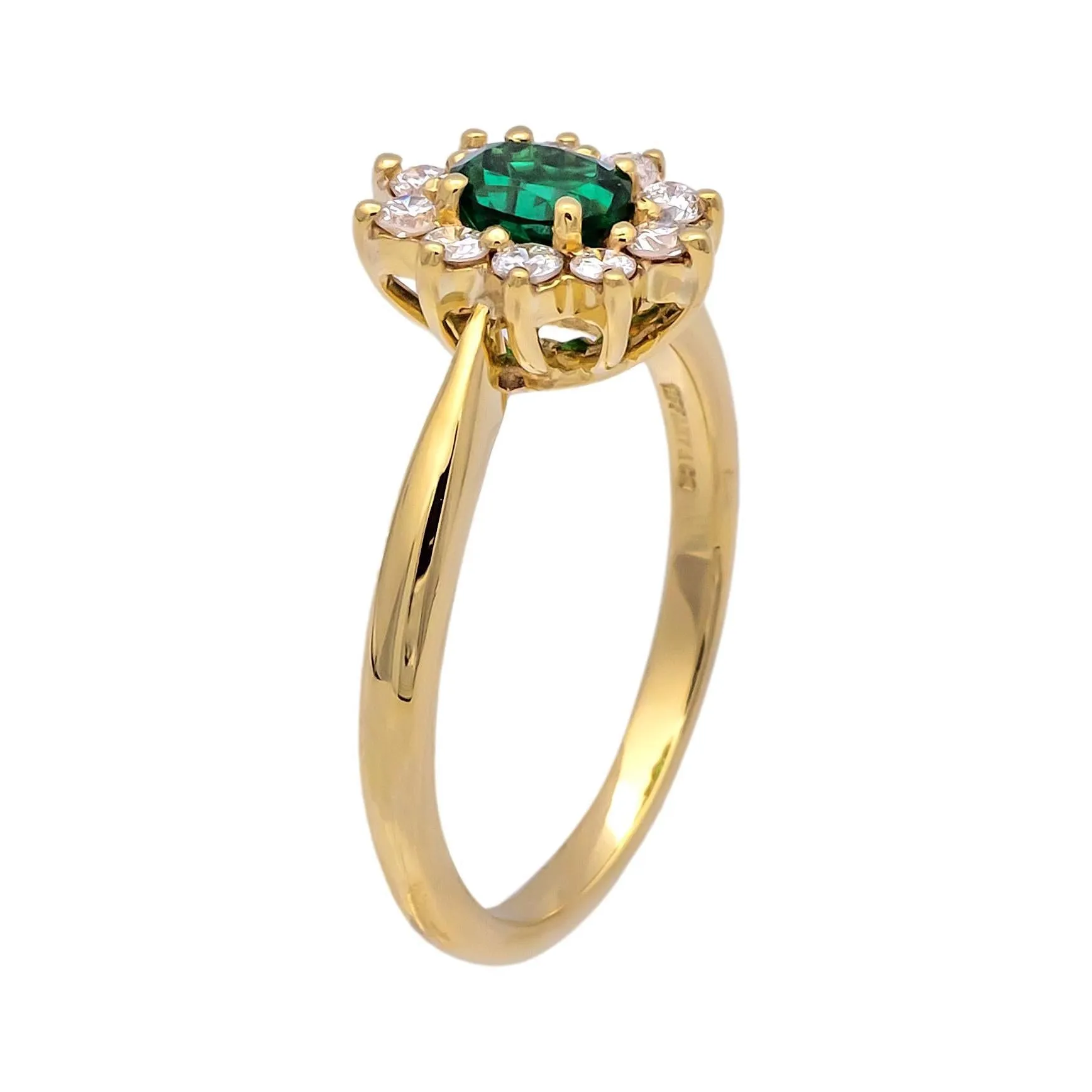 Vintage Tiffany & Co. Emerald and Diamond Cluster Ring 1980's