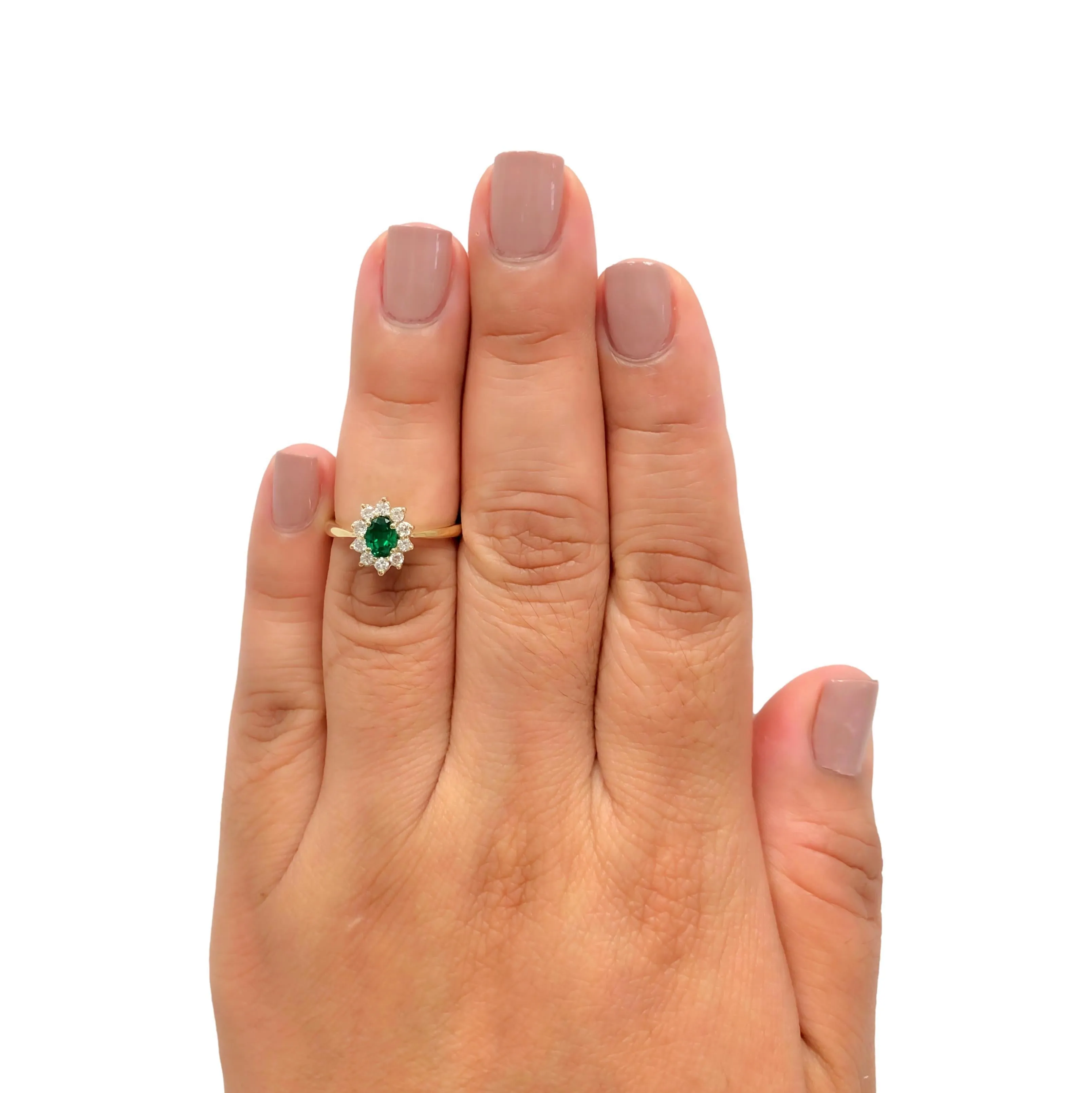 Vintage Tiffany & Co. Emerald and Diamond Cluster Ring 1980's