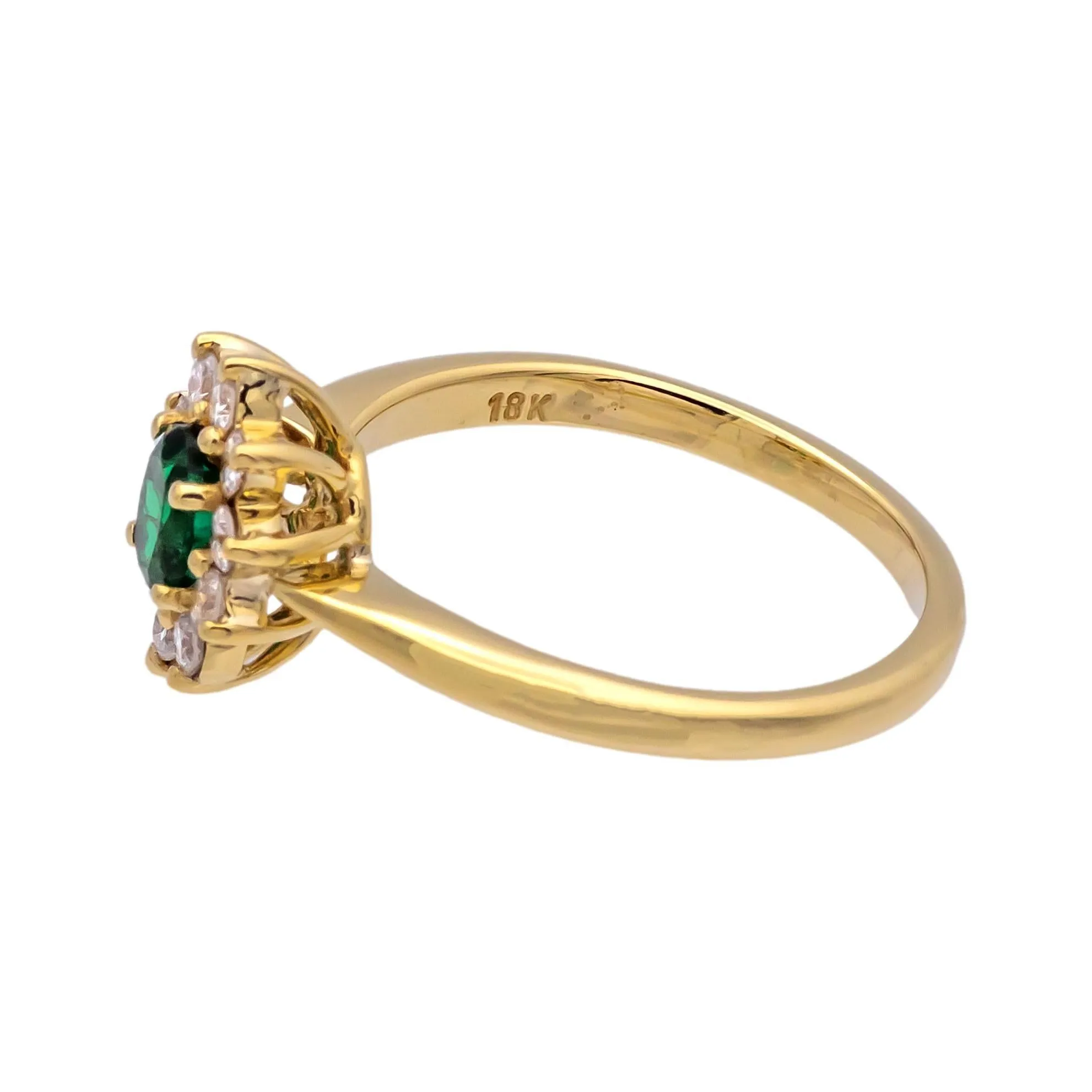 Vintage Tiffany & Co. Emerald and Diamond Cluster Ring 1980's