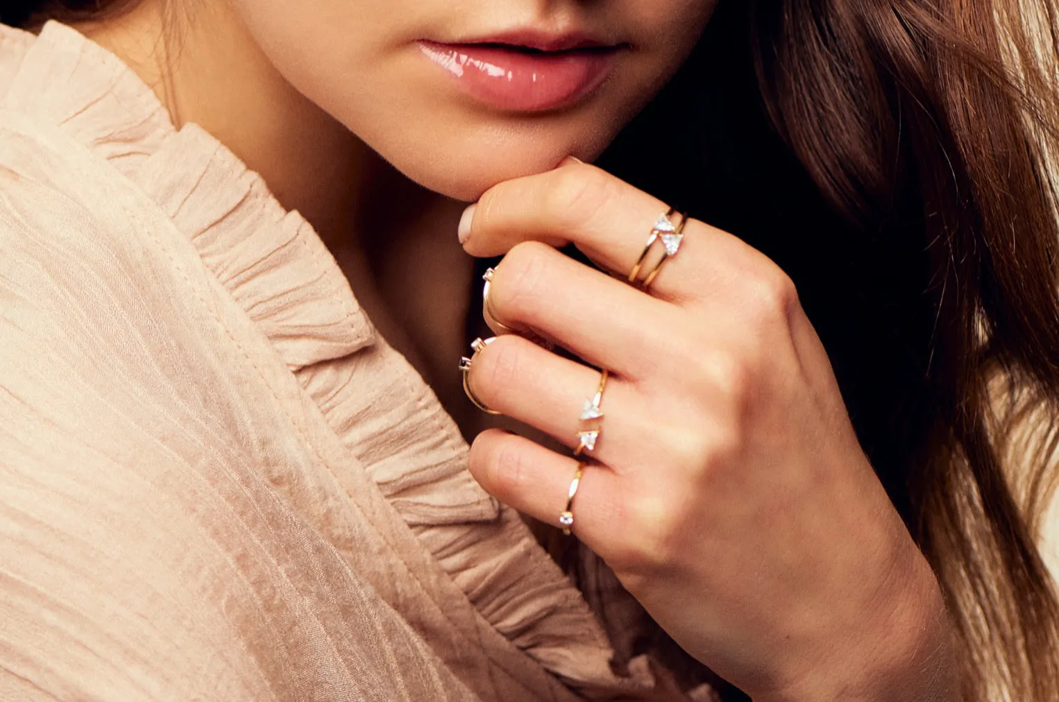 White Trillions Ring