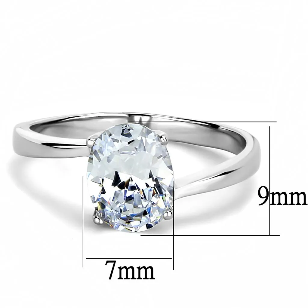 Women Stainless Steel Cubic Zirconia Rings TK3433