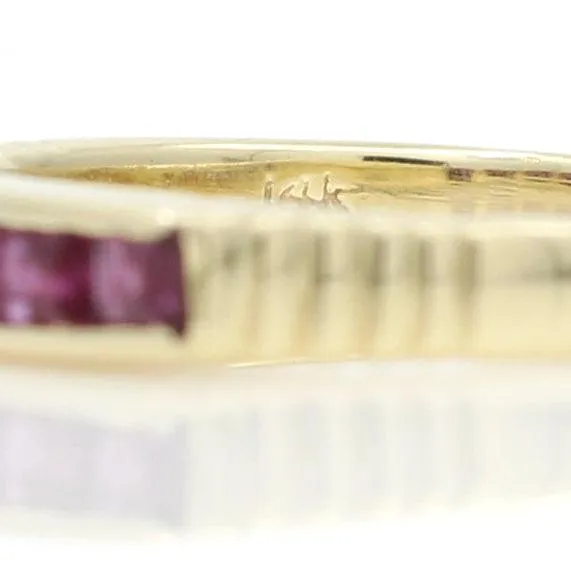 Women's Channel-Set Ruby Band Ring in 14k Yellow Gold