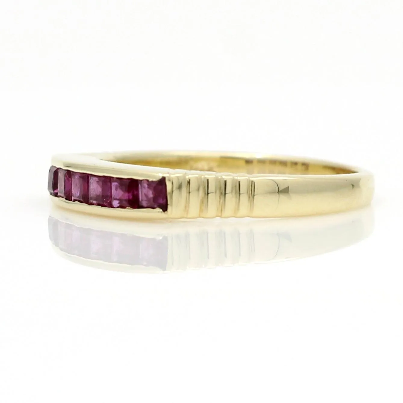 Women's Channel-Set Ruby Band Ring in 14k Yellow Gold