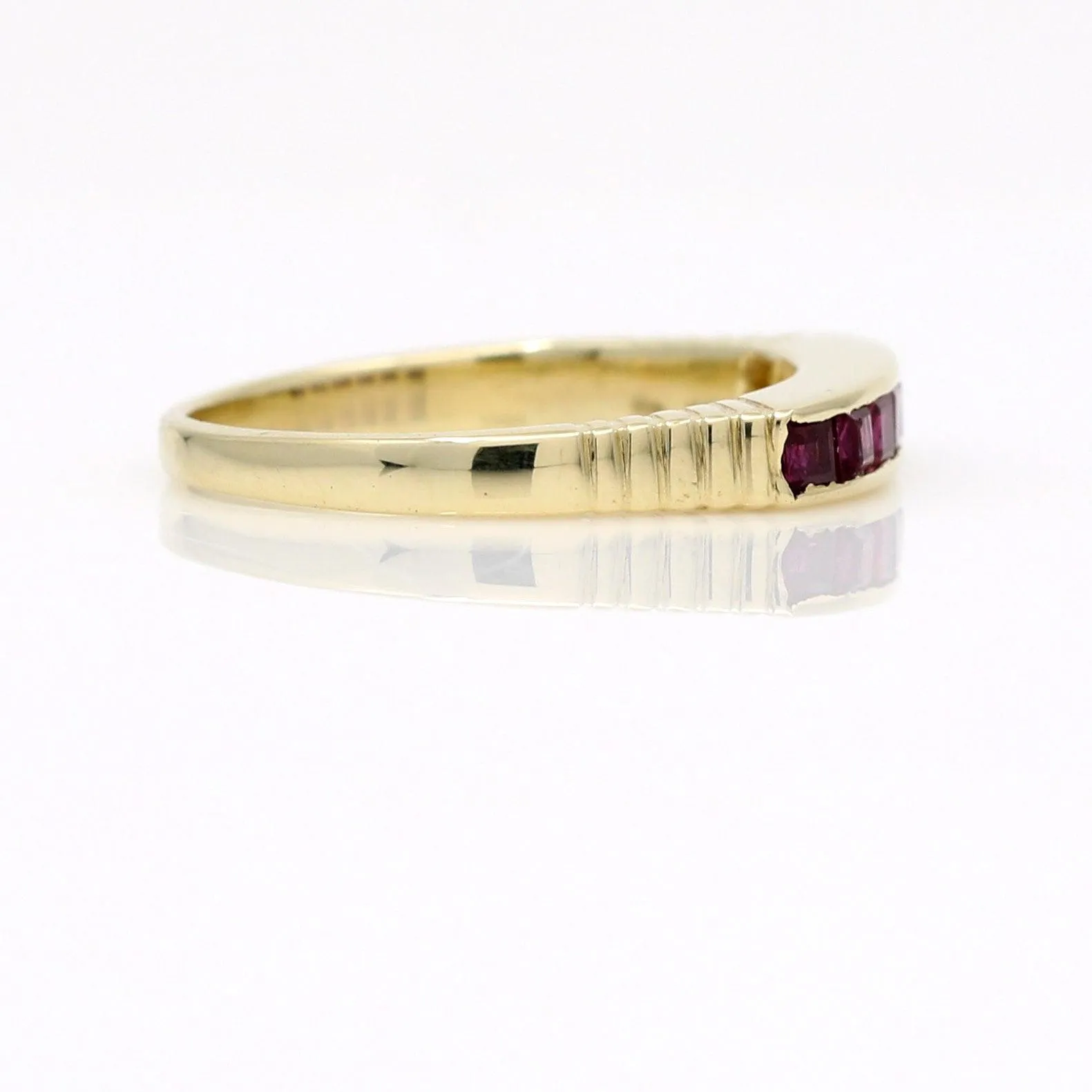Women's Channel-Set Ruby Band Ring in 14k Yellow Gold
