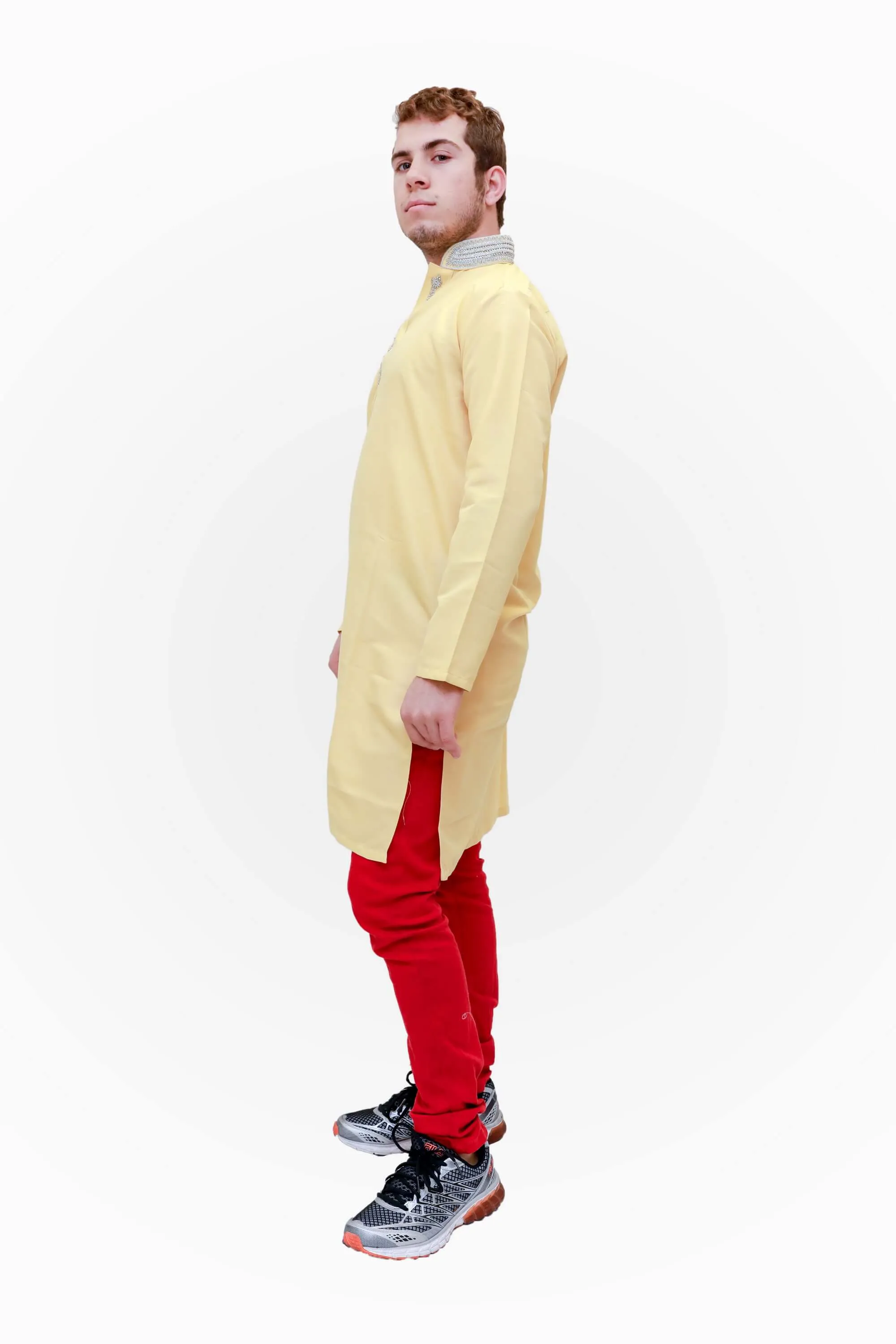 Yellow Cotton Kurta - Men's Shirt