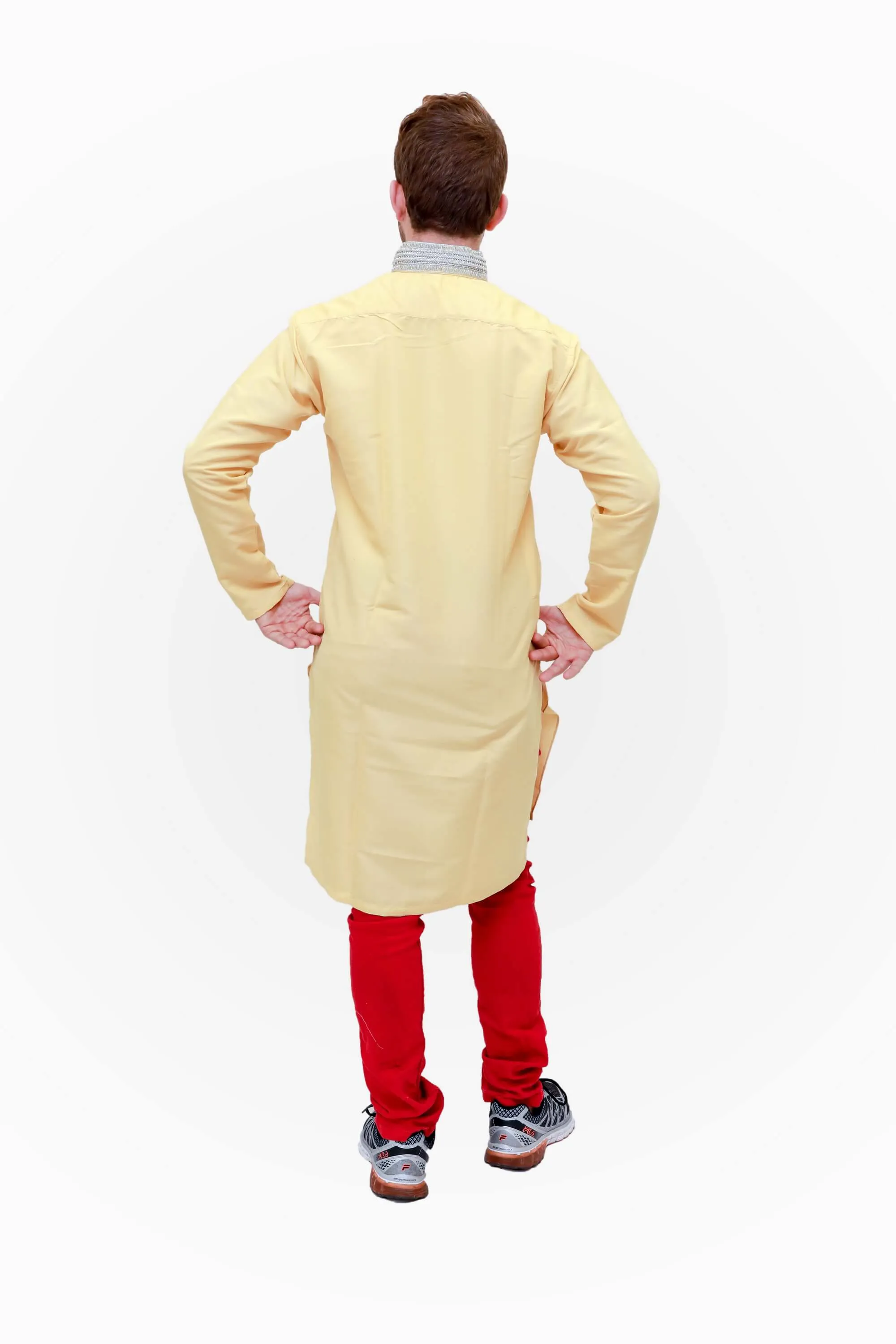 Yellow Cotton Kurta - Men's Shirt