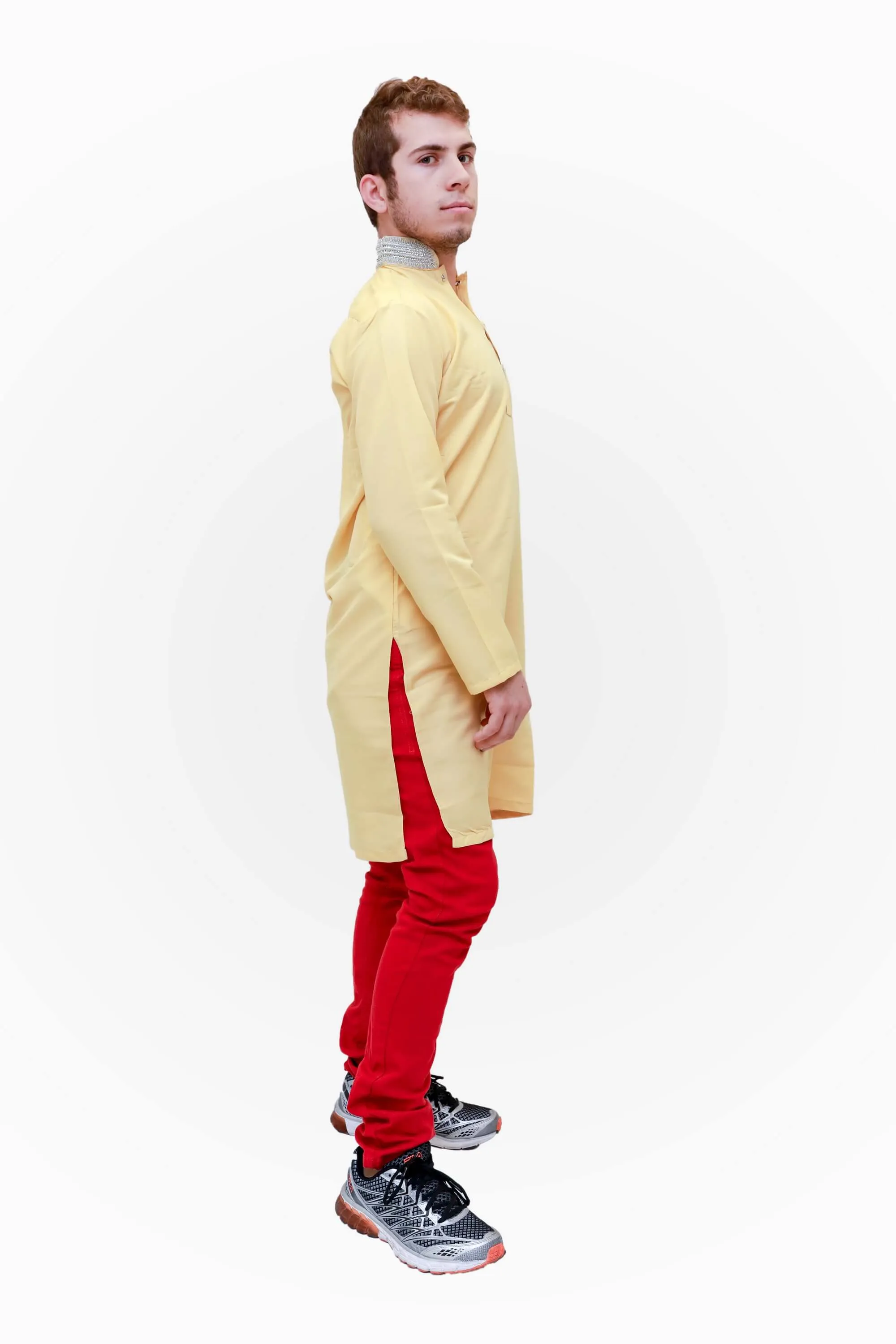 Yellow Cotton Kurta - Men's Shirt