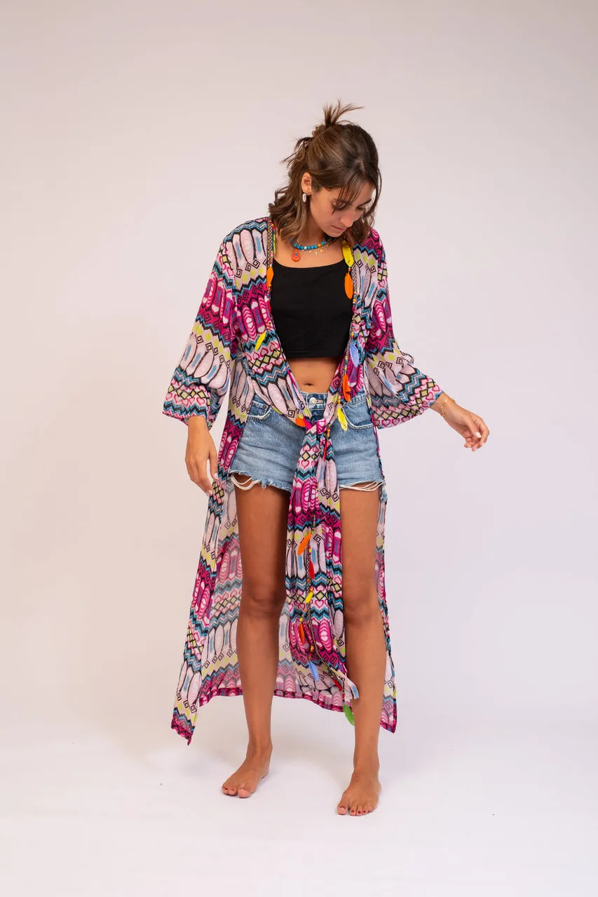 Zebra-neon Kimono