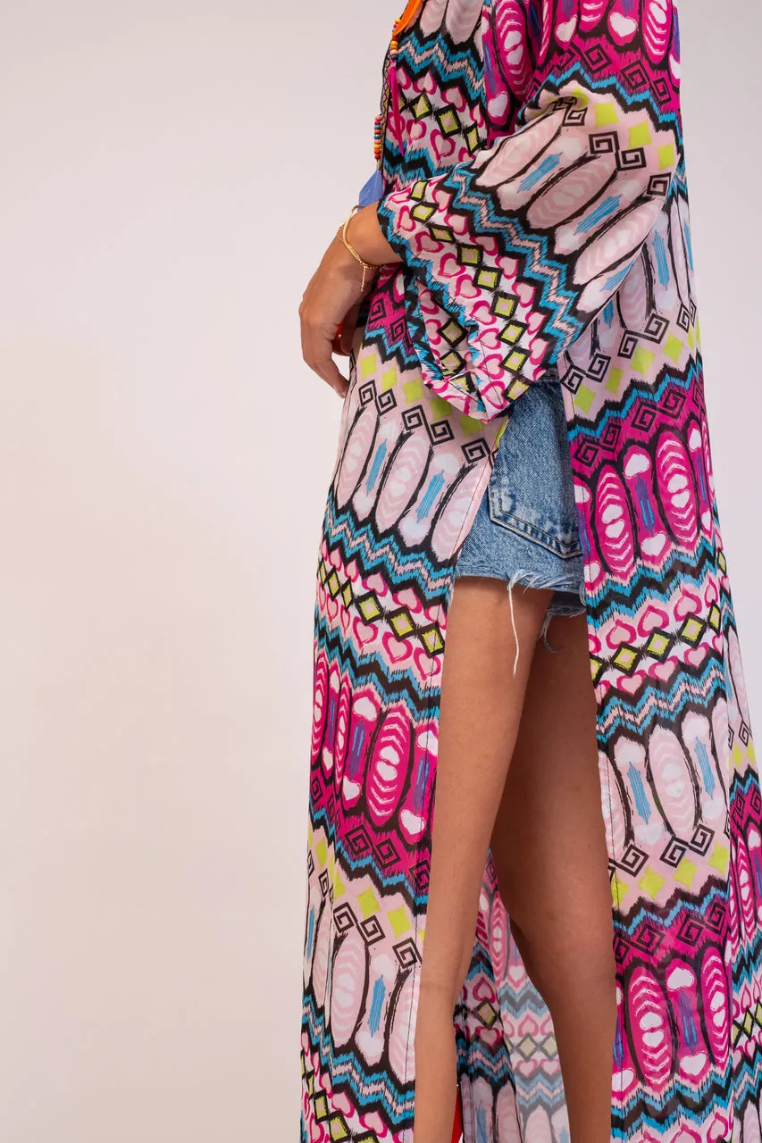 Zebra-neon Kimono