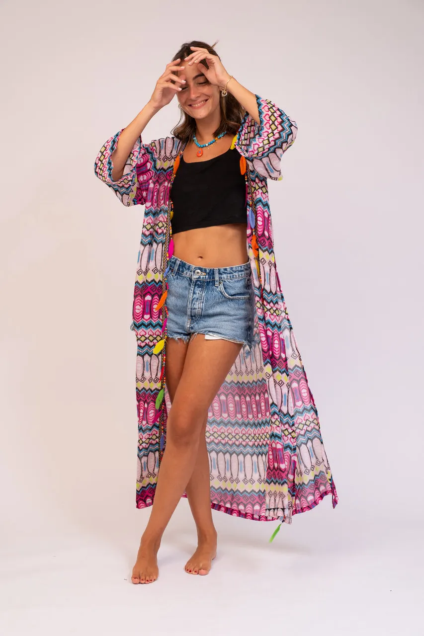 Zebra-neon Kimono